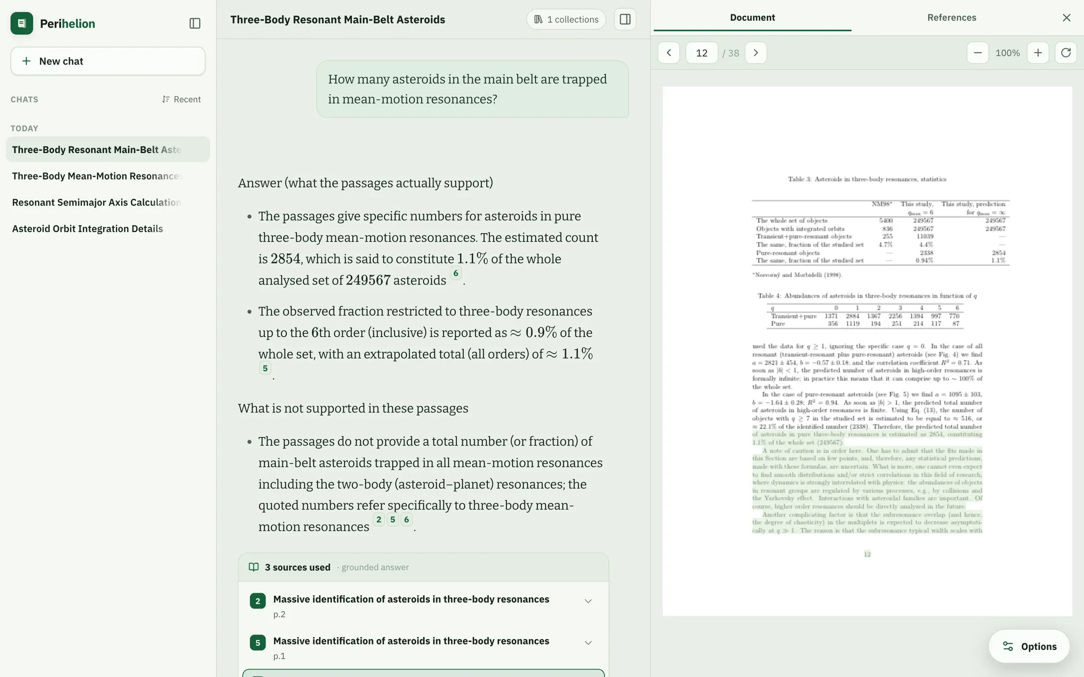 Edtek Chat answering from a research preprint, with the cited page open beside the answer