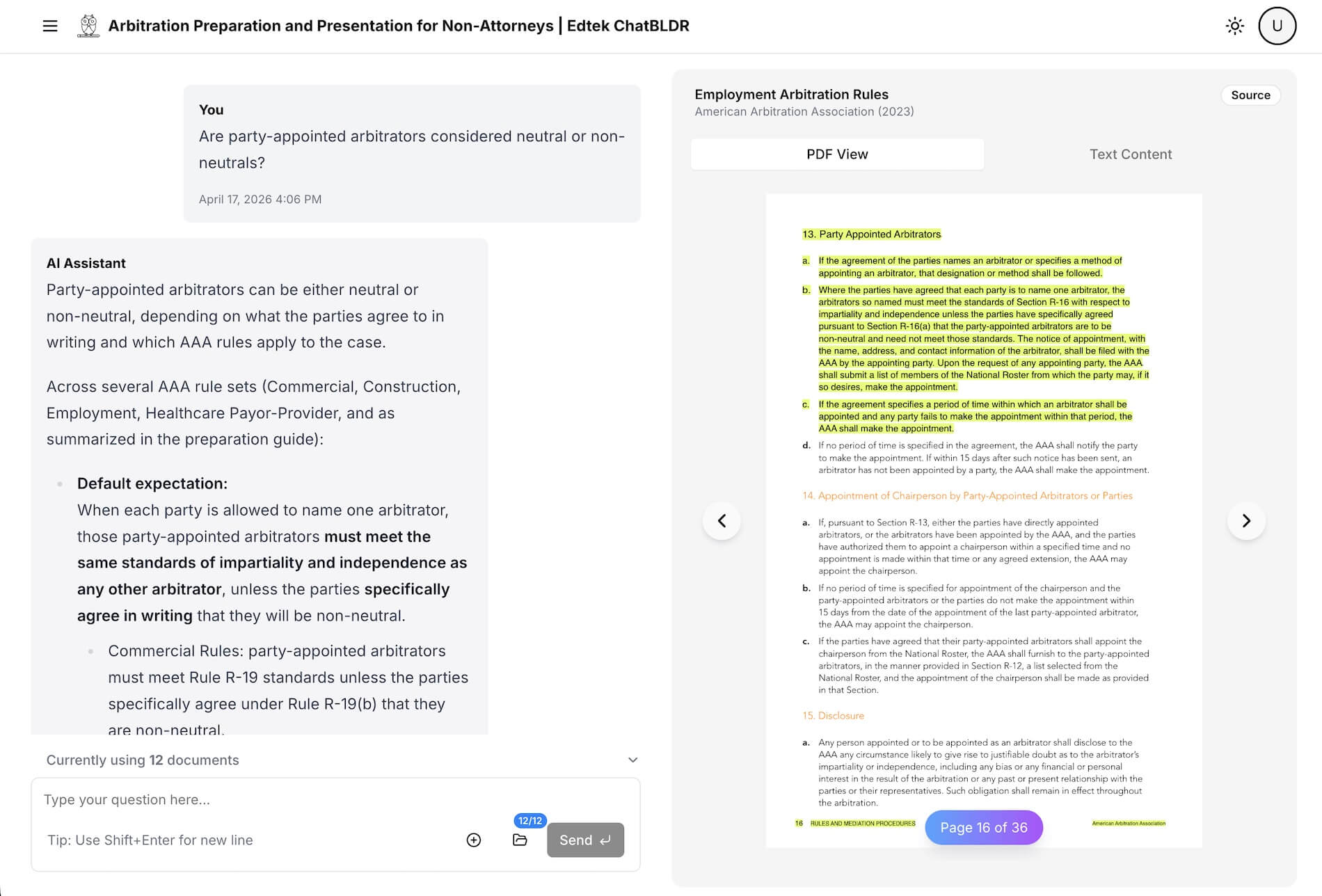 Edtek Chat — AI chatbot with source citations