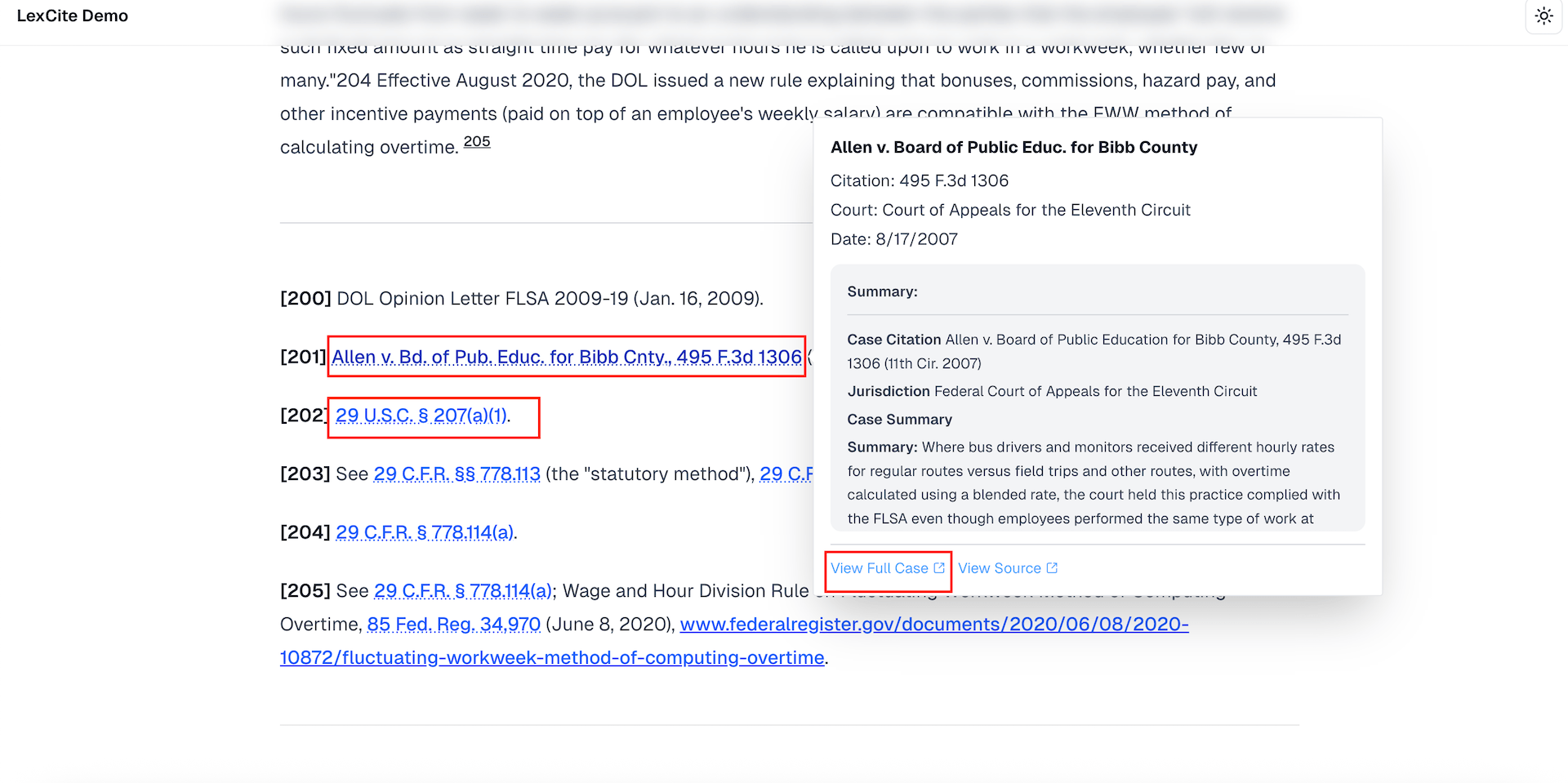 Edtek Cite — automatic inline annotations with rules, case law, and regulations
